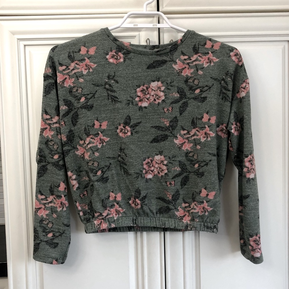 H&M floral girls lightweight sweater